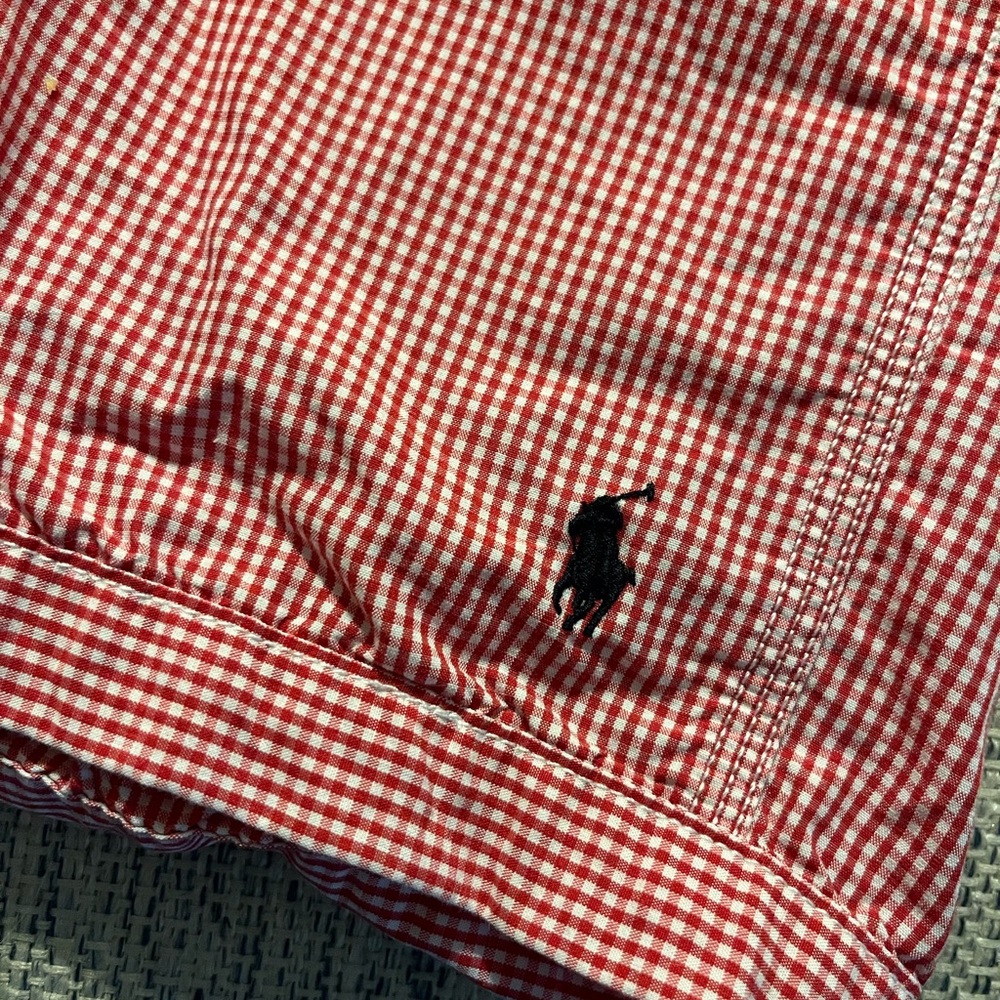 Polo Ralph Lauren Swim Trunks Boys size Large (16/18) red and white check